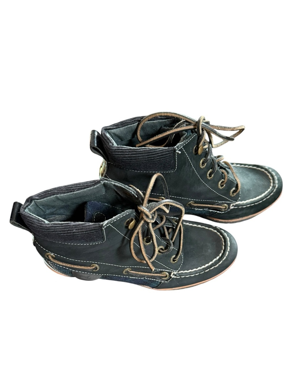 Sperry Top-Sider Waypoint Wedge Ankle Boots Plaid Leather 5M - Picture 5 of 9